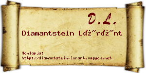 Diamantstein Lóránt névjegykártya
